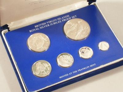 A silver British Virgin Isles Silver Jubilee proof set