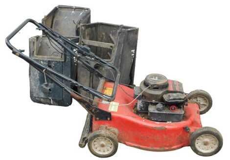 A Mansfield Briggs and Stratton petrol lawn mower, model 383D, 375-18.