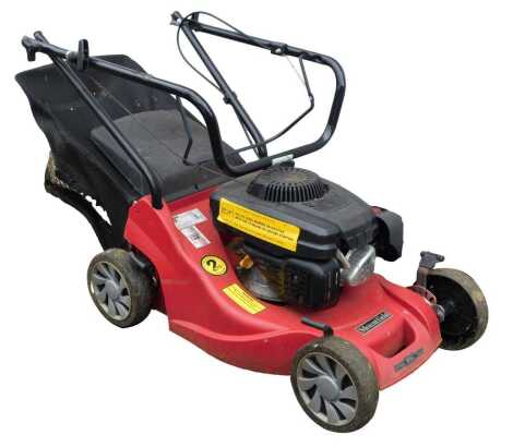 A Mountfield HP164 petrol lawn mower.