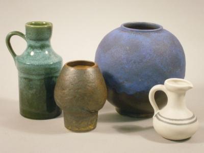Four items of Silberdistel Fat Lava type West German pottery.
