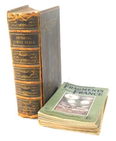 Bairnsfather (Capt. Bruce). The Bystander's Fragments from France, thirteen issues, together with The Imperial Family Bible, containing the Old and New Testaments, published by Blackie and Son, Glasgow 1848.