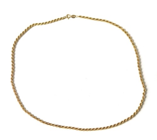 A rope twist necklace, yellow metal, stamped 9ct, 5.4g.