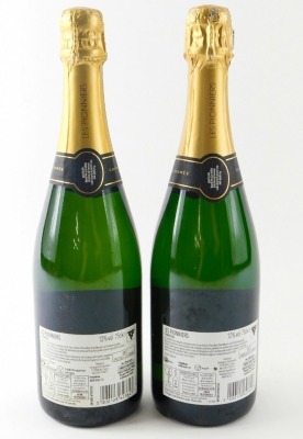 Two bottles of Les Pionniers Co-op Champagne. - 2