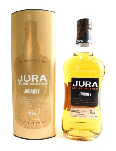 A bottle of Isle of Jura single malt Scotch whisky, Journey, in original box and packaging.