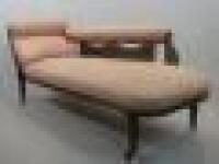 A Victorian walnut chaise longue