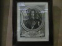 C N Schurk, engraving, Thomas Fairfax, 5" x 7", Old mahogany