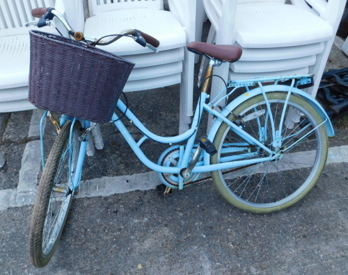 A Pazzaz lady's bicycle, in pale blue.