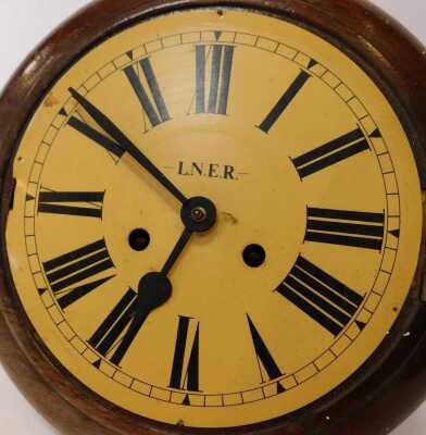 WITHDRAWN PRE SALE. A mahogany wall clock, marked LNER to dial, with replacement German movement - 2