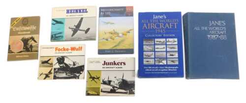 Various books relating to aircraft, to include Luftwaffe Handbook, All the World's Aircraft 1945, Jane's All the World's Aircraft 1987-88, etc. (a quantity)