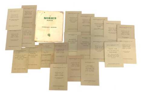 A Morris Minor workshop manual, together with a driver's handbook, and various British Standard's Institution pamphlets, for Tests of the Use and the Approval of Welders, Steel Plate Sheet and Strip, etc. (a quantity)