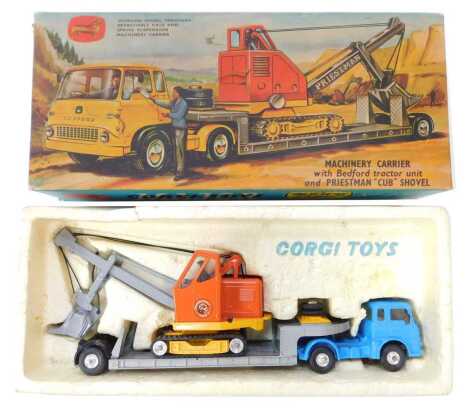 A Corgi Toys Major Gift Set number 27, Machinery carrier with Bedford tractor unit and Priestman Cub shovel, boxed.