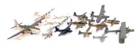 Built model planes, including Hotspur mark 2, Douglas Boston, Heinkel HE111Z Zwilling German glider tug, Handley Page Hayford Bomber, etc. (2 trays)