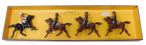 A W Britain lead The Princess Charlotte of Wales's 5th Dragoon Guards toy soldier set, comprising four figures on horseback, boxed.