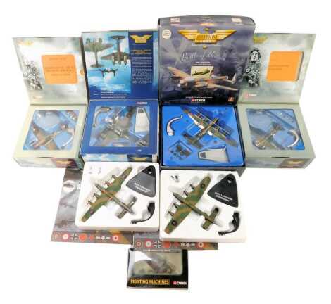 Corgi The Aviation Archive and other diecast planes, including 49104 Hurricane mark 1 number 87 Squadron, 49005, Spitfire mark 1 number 54 Squadron, AA32801 De Havilland Mosquito BIV-DK333/HS/F Grimreaper RAF 109 Squadron number 8 group, 47301 Battle of B