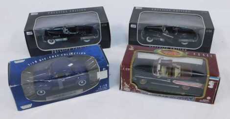 Anso, Road Legends and Motor Max 1:18 scale diecast, including 1938 Buick Y Job, 1940 Ford Coupe, and a 1958 Edsel Citation. (4)