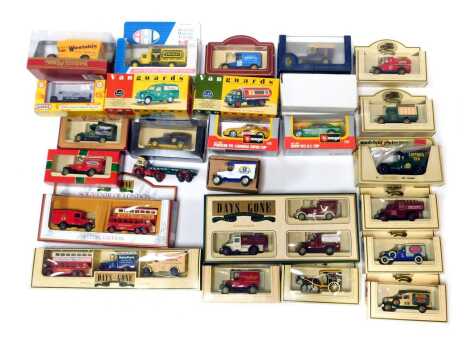 Lledo, Matchbox Burago and other boxed diecast, including Burago Porsche 911 Carrera Super Cup, Matchbox Models of Yesteryear Y31B 1931 Morris Courier Weetabix, Classics by Pocket Bond EM7608 Ford Thames FR Jones and Sons, Vangaurds Bedford S type tanker 