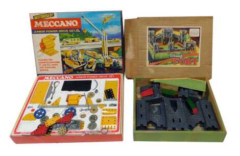 A Meccano Junior Power Drive set M and a Tri-ang Ford, boxed. (2)