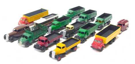 Budgie and Dinky Toys, including Dinky Toys Dodge truck, Budgie Toys Bedford tipper long wheelbase, Dinky Toys Austin flatbed, Dinky Toys Telephone Service van, etc. (1 tray)