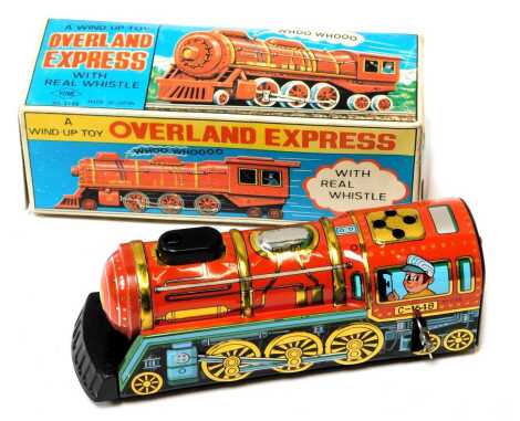 A Yone wind up Overland Express tinplate locomotive, boxed.