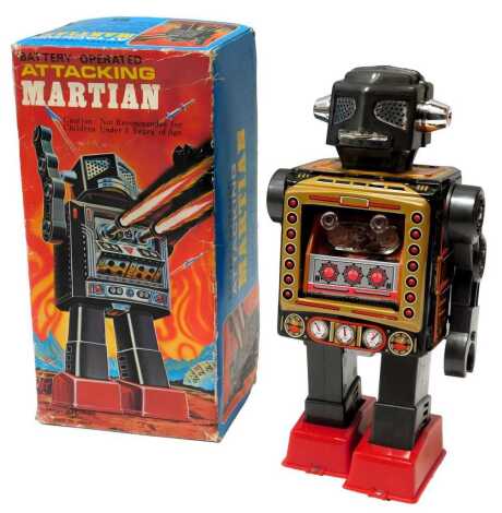 An SH Horikawa battery operated tinplate Attacking Martian, boxed.