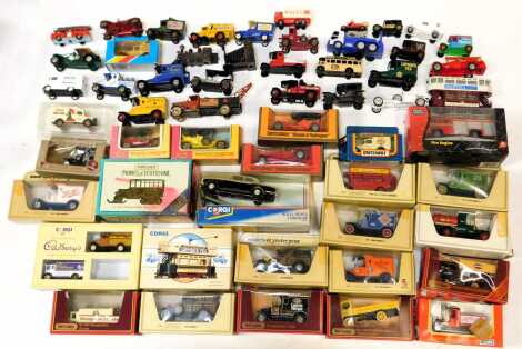 Corgi, Matchbox and other boxed and unboxed diecast, including Matchbox Models of Yesteryear Y18 1980 Atkinson Model D steam wagon, Matchbox Models of Yesteryear Y12 1912 Model T Ford, Matchbox Models of Yesteryear Y6 1932 Mercedes Benz L5 lorry, etc. (1 