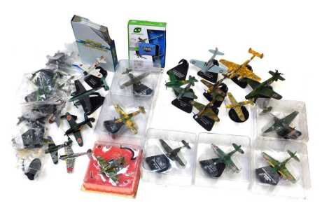 Atlas Editions Dueling Fighter Planes, including Messerschmitt BF109 G10, Battle of Britain 1940 Messerschmitt BF109E-4, Nakajima KI-43-II Hayabusa Japan, The Siege of Leningrad 1942 Curtis P-40E Kittyhawk, The Battle of Okinawa 1945 Kawanishi N1K2 Shiden