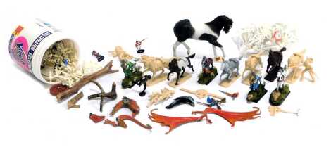 Various painted and unpainted plastic models, to include horses, figures, etc. (1 box)