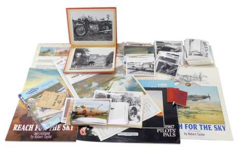 Various postcards, calendars, etc., to include Robert Taylor 2003 Reach for the Sky, Stoke Bearings Limited calendars, postcards, etc. (1 box)