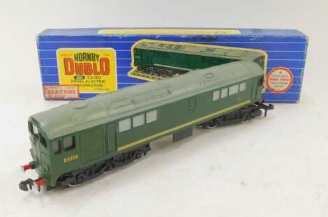 A Hornby Dublo OO gauge diesel electric locomotive, 3233, green livery, D5713, boxed.