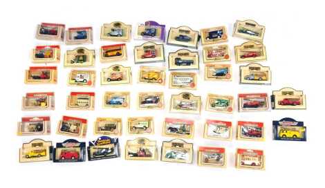 Boxed diecast, predominantly Lledo Days Gone, to include Cadbury's van, double decker bus, a Cambridgeshire's Free Newspaper van, Pickford's van, etc. (1 box)