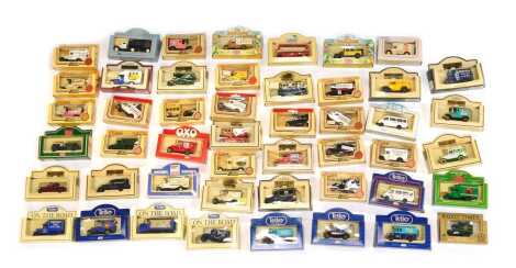 Various boxed diecast, to include Lledo Days Gone, Model Series Heritage Collection van, Tetley Tea van, OXO Cube van, etc. (1 box)