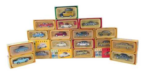 A group of Vanguards diecast vehicles, to include a Ford Zephyr number mk3, Jaguar E Type 3.8 litre Roadster, Singer Chamois, Vauxhall Victor, etc. (1 box)