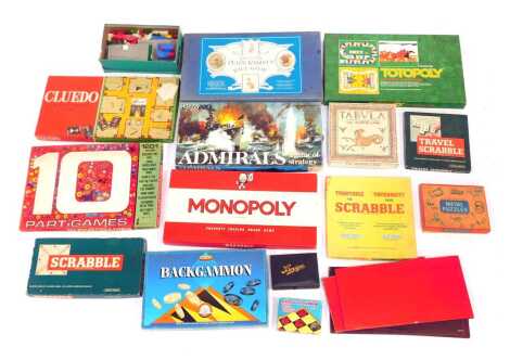 Various board games, etc., to include Peter Rabbit Race Game, Waddingtons Cluedo, Monopoly, Totopoly, Lego, etc. (1 box)