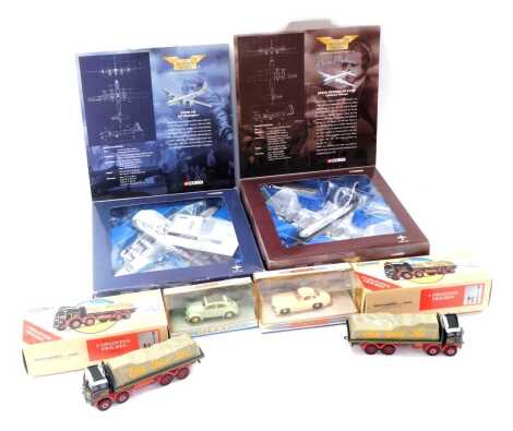 Corgi Aviation Archive diecast models, comprising Classic Propliners Bristol Britannia 314 G-ATNZ Caledonian Airways and Military Boeing B29 RAF Washington I, together with Corgi Classics Atkinson eight wheel rigid with load, Eddie Stobart (2), and two Di