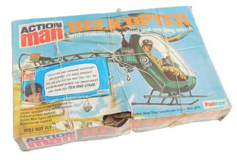 An Action Man helicopter set, boxed.