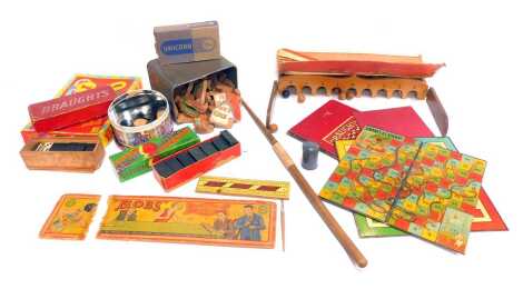 Various toys, to include dominoes, a Bobs Bridge game, Bingo, draughts counters, etc. (1 box)