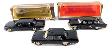 Novo Export Russian diecast, including Zil-115 Communist Party Leaders limousine, Zil 117 Luxury Black Sedan, and another, some boxed. (3)