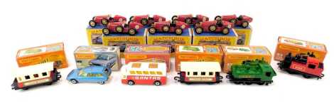 Matchbox diecast, to include Models of Yesteryear, Supercharge Bugatti Type 35, Matchbox 65 Airport Coach, 44 Passenger Coach, etc. (1 tray)