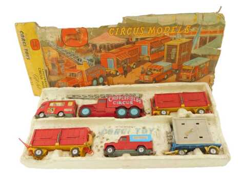 A Corgi Toys Circus Model Set No. 23, partially boxed.