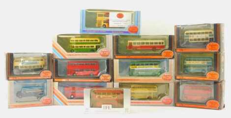 Exclusive First Editions diecast buses, to include a Leyland National MK1 Midland Red, Bristol VR III SOuthdown Coast Liner, an RM Route Master Golden Jubilee, a Daimler DMS Midland Red NBC, etc. (1 tray)