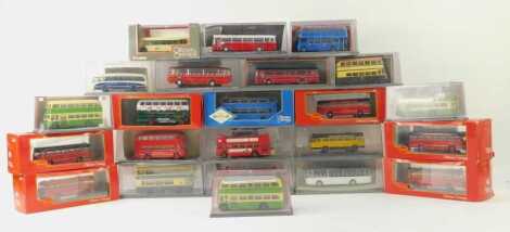 Original Omnibus Company diecast buses, to include Daimler Road Liner Panorama 1, Leyland PD3 Queen Mary Southdown, Midland Red buses, Bimmo C5 coach for Litchfield Speedway Supporter's Club, etc. (1 tray)