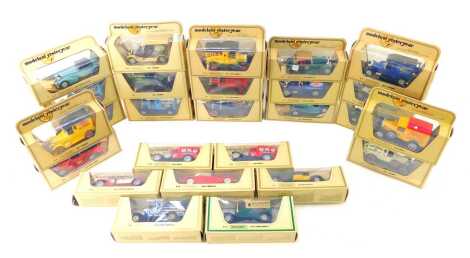 Matchbox Models of Yesteryear, to include 1937 Cord 812, 1912 Ford Model T, 1928 Bugatti T44, 1930 Ford A, 1927 Talbot, etc. (1 box)