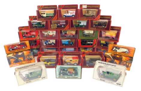 Matchbox Models of Yesteryear, to include a Y-26 1918 Crosley beer lorry, 1922 AEC Omnibus, 1910 Renault Type AG, 1930 Model A Ford van, etc. (1 box)