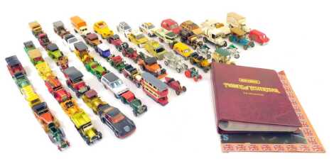 Diecast vehicles, playworn, to include a Corgi Ford Thunderbird, Dinky Range Rover, Dinky Bedford van, Matchbox Models of Yesteryear, etc. (1 box)