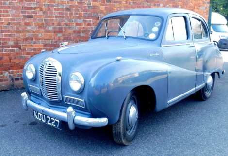 An Austin A40 Somerset, registration KOU227, first registered 14/11/1952, chassis number GS4722757, engine number 1G82684, 1200cc petrol, grey, V5 present, with various paperwork and invoices, recorded mileage 50,482.