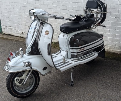 A 1960's Innocenti Lambretta TV175 series II scooter, registration 106 OTV, 175cc, white, fully restored as featured in Classic Scooterist Issue 125 February to March 2019, together with invoices, paperwork, original number plate 773XVC assigned by DVLA. - 2