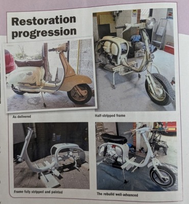 A 1960's Innocenti Lambretta TV175 series II scooter, registration 106 OTV, 175cc, white, fully restored as featured in Classic Scooterist Issue 125 February to March 2019, together with invoices, paperwork, original number plate 773XVC assigned by DVLA. - 8