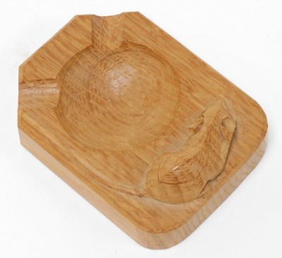 A Robert Thompson of Kilburn 'Mouseman' oak ashtray, 10.5cm diameter. - 2