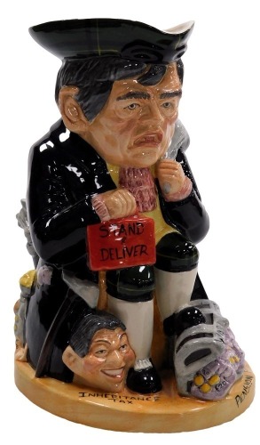 A Bairstow Manor pottery character jug Stand and Deliver, satirical political series, modelled as Gordon Brown, limited edition 55/250, by Ray Noble 2006, printed marks.