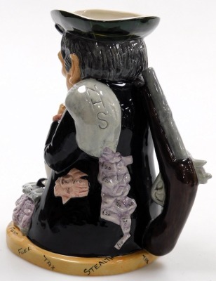 A Bairstow Manor pottery character jug Stand and Deliver, satirical political series, modelled as Gordon Brown, limited edition 55/250, by Ray Noble 2006, printed marks. - 2